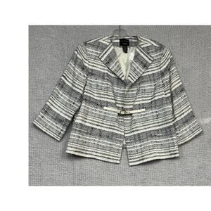 Doncaster Collection Women's Cream & Grey Blazer Size 14 #61579